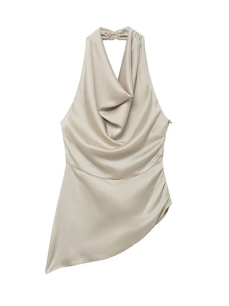 HH Women Sexy Asymmetry Decoration Hanging Neck Collar Top Summer Women Fashion Sleeveless Backless Side Zipper Short Tops
HH Women Sexy Asymmetry Decoration Hanging Neck Collar Top Summer Women Fashion Sleeveless Backless Side Zipper Short Tops