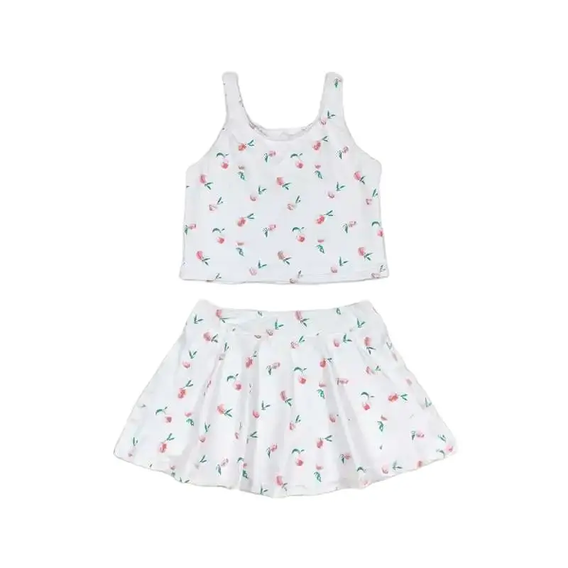 GSD0993 Kids Girls Summer Outfit Sets Sleeveless Top Peach Fruit Print With Culottes Suit Children Clothes
GSD0993 Kids Girls Summer Outfit Sets Sleeveless Top Peach Fruit Print With Culottes Suit Children Clothes