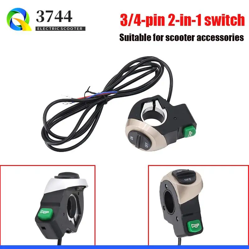 Universal Electric Scooter Switch 2-Function Bell Turning High Beam Light Switch Suitable For 22mm Various Car Models 3/4-Pin
Universal Electric Scooter Switch 2-Function Bell Turning High Beam Light Switch Suitable For 22mm Various Car Models 3/4-Pin
