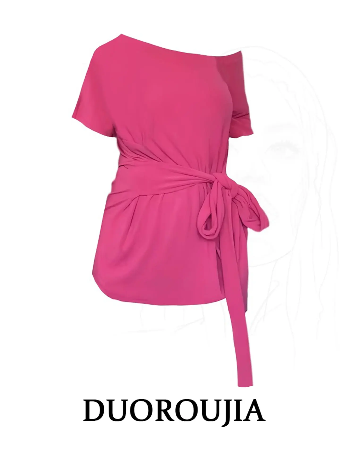 plus Size Women's Pure Desire Style T-Shirt with Belt Short Sleeve Summer Design Meat Concealing Slimming Waist Shaping Top
plus Size Women's Pure Desire Style T-Shirt with Belt Short Sleeve Summer Design Meat Concealing Slimming Waist Shaping Top