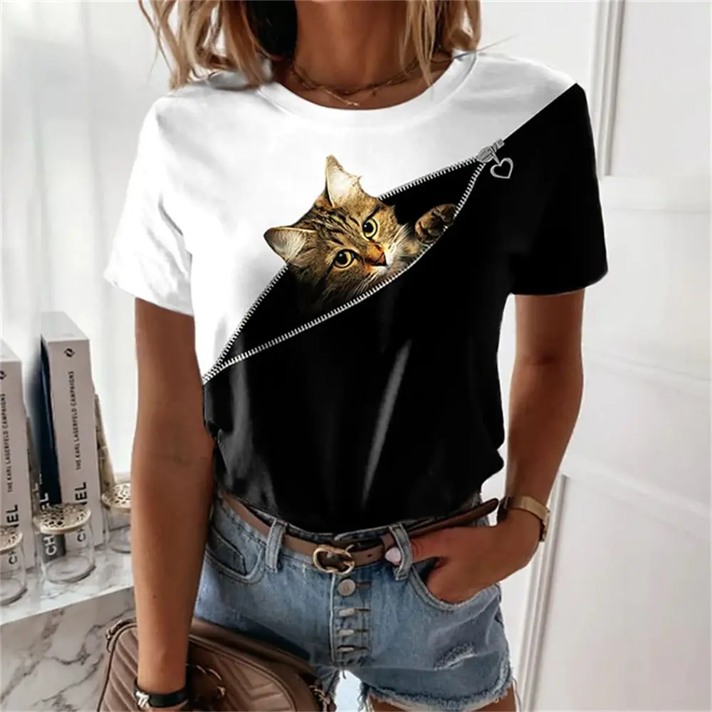 Cartoon Anime Cute Animal Cat 3d Print Women's T-Shirt Summer Fashion Short Sleeved Casual Top O Neck T-Shirt Women's Clothing
Cartoon Anime Cute Animal Cat 3d Print Women's T-Shirt Summer Fashion Short Sleeved Casual Top O Neck T-Shirt Women's Clothing