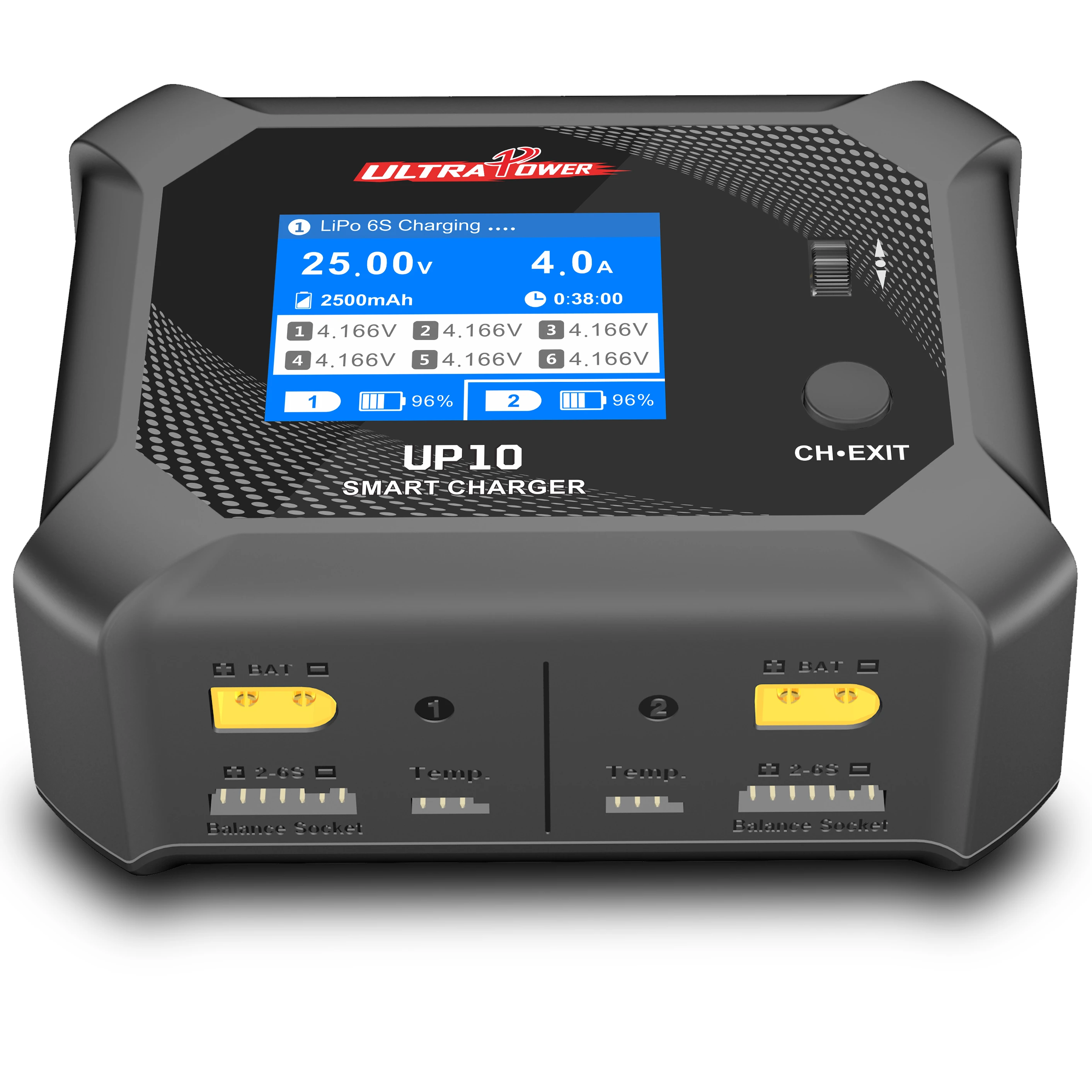 100-240V AC/DC Charger Ultra Power Original Factory UP10 2*100W 2*10A UP10 Dual Channel 1-6S Charger High Power RC Charger
100-240V AC/DC Charger Ultra Power Original Factory UP10 2*100W 2*10A UP10 Dual Channel 1-6S Charger High Power RC Charger