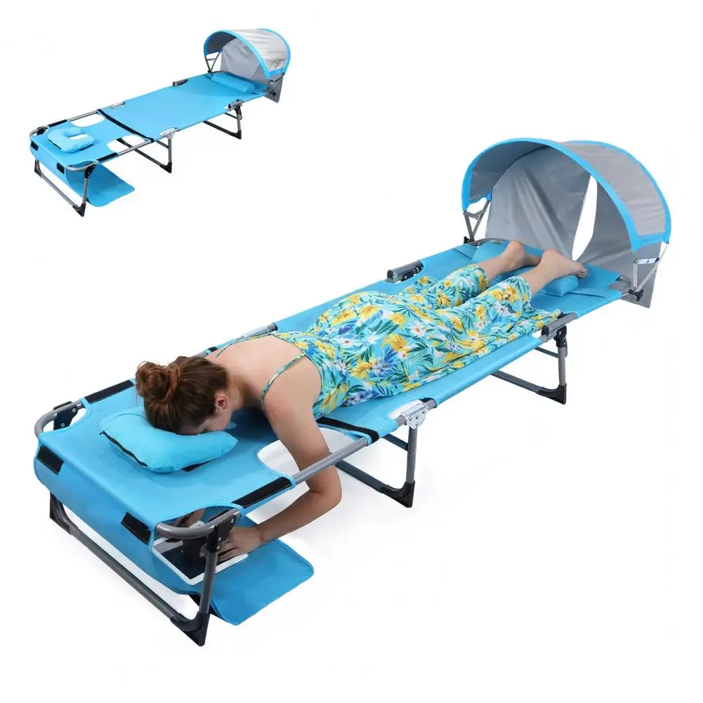 Comfortable 27 Inch Tanning Lounge Chair, Portable Face Hole Canopy Design, Collapsible 3-Position Chaise For Outdoor Lawn
Comfortable 27 Inch Tanning Lounge Chair, Portable Face Hole Canopy Design, Collapsible 3-Position Chaise For Outdoor Lawn