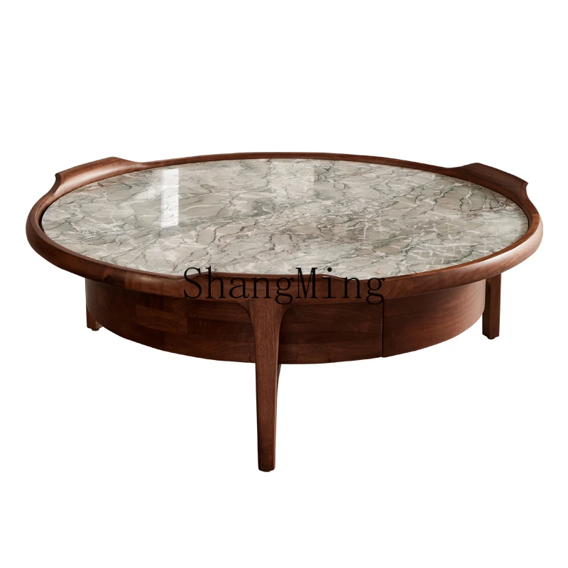 HJ New Modern Natural Marble Coffee Table Light Luxury Villa Solid Wood Storage Round Tea Table
HJ New Modern Natural Marble Coffee Table Light Luxury Villa Solid Wood Storage Round Tea Table