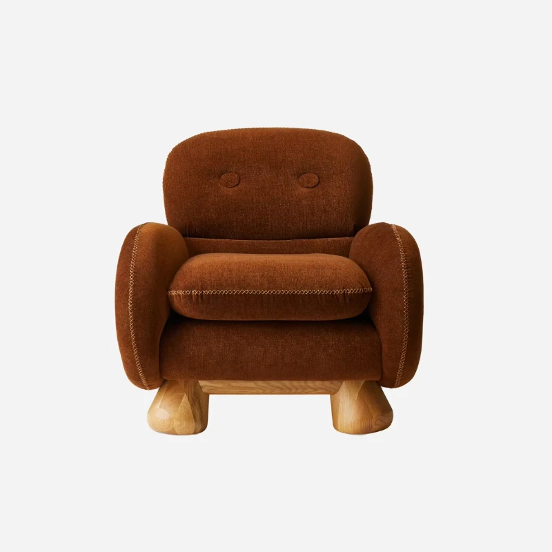 High quality modern minimalist adjustable armchair oak base hand-stitched fabric upholstery living room apartment leisure
High quality modern minimalist adjustable armchair oak base hand-stitched fabric upholstery living room apartment leisure