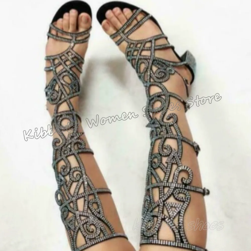 Hollow Sandals Crystal Gloosy Belt Buckle Fashion Comfortable Sexy Elegant Women Shoes Party Wedding Dress Women Shoes Round Toe
Hollow Sandals Crystal Gloosy Belt Buckle Fashion Comfortable Sexy Elegant Women Shoes Party Wedding Dress Women Shoes Round Toe
