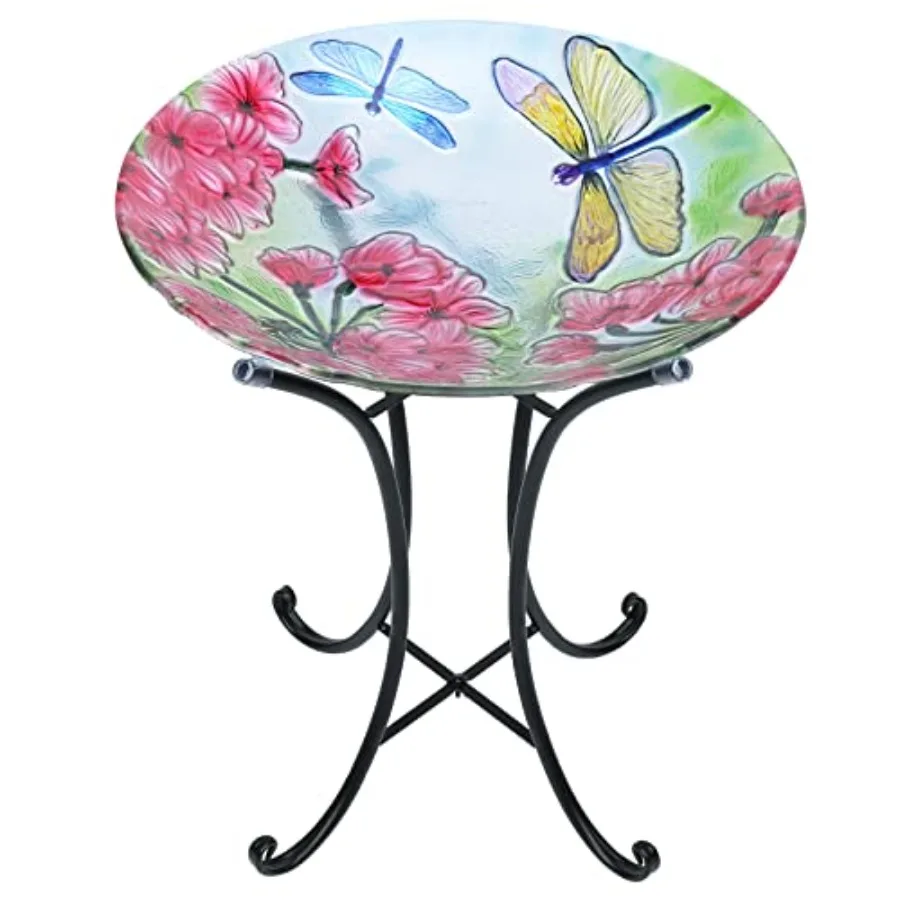 MUMTOP Bird Bath-Bird Baths for Outdoors - Dragonfly Large Bird Bath Bowl with Metal Stand Glass BirdBaths for The Garden Lawn
MUMTOP Bird Bath-Bird Baths for Outdoors - Dragonfly Large Bird Bath Bowl with Metal Stand Glass BirdBaths for The Garden Lawn
