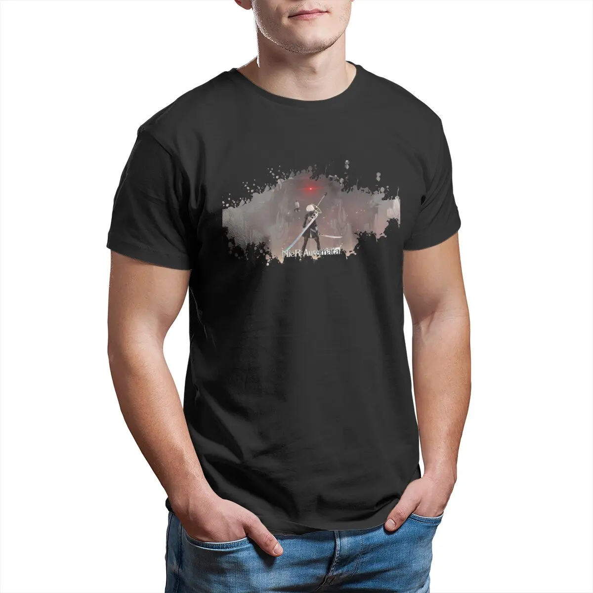 Nier Automata Splatter printed t-shirt100% Cotton Classic Anime men clothing Big size Mens shirts graphic tee video game hentai
Nier Automata Splatter printed t-shirt100% Cotton Classic Anime men clothing Big size Mens shirts graphic tee video game hentai