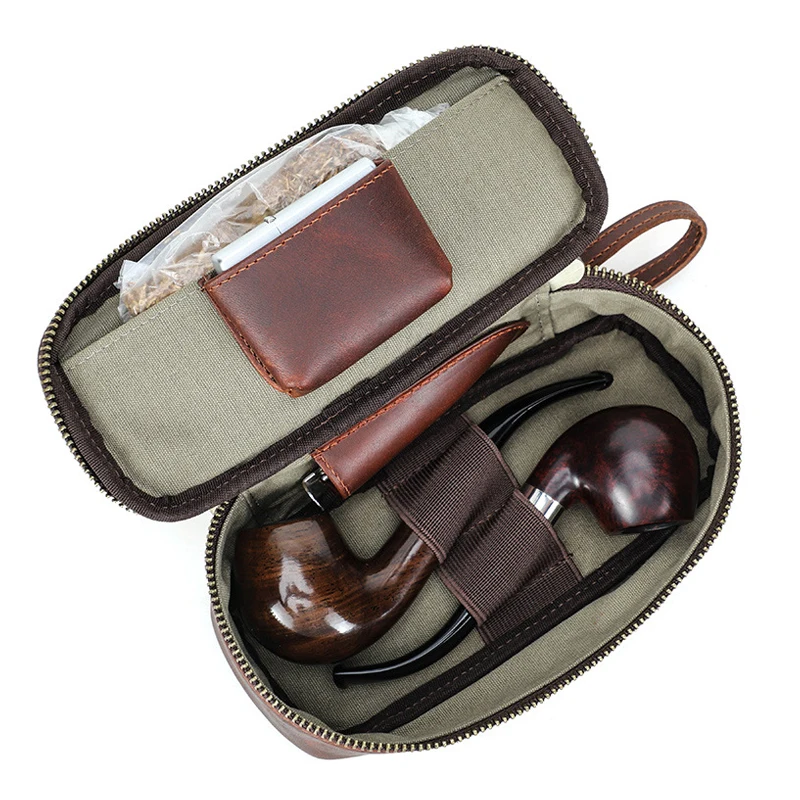 Portable Genuine Leather Tobacco Pipe Bag Can Hold Two Pipes Zippered Cigarette Holder Smoking Paper Holder Case Wallet Bag
Portable Genuine Leather Tobacco Pipe Bag Can Hold Two Pipes Zippered Cigarette Holder Smoking Paper Holder Case Wallet Bag
