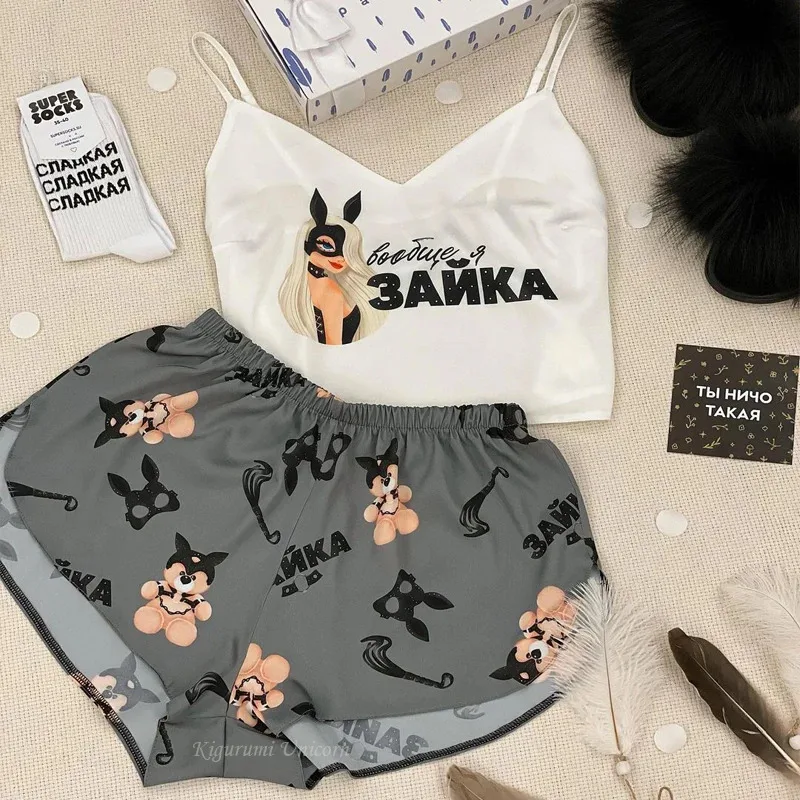 Women Silk Satin Pajamas set Summer Sleepwear Lavender Flower Printed Pijamas Sexy V-neck Sleeveless Homewear Clothes Loungewear
Women Silk Satin Pajamas set Summer Sleepwear Lavender Flower Printed Pijamas Sexy V-neck Sleeveless Homewear Clothes Loungewear
