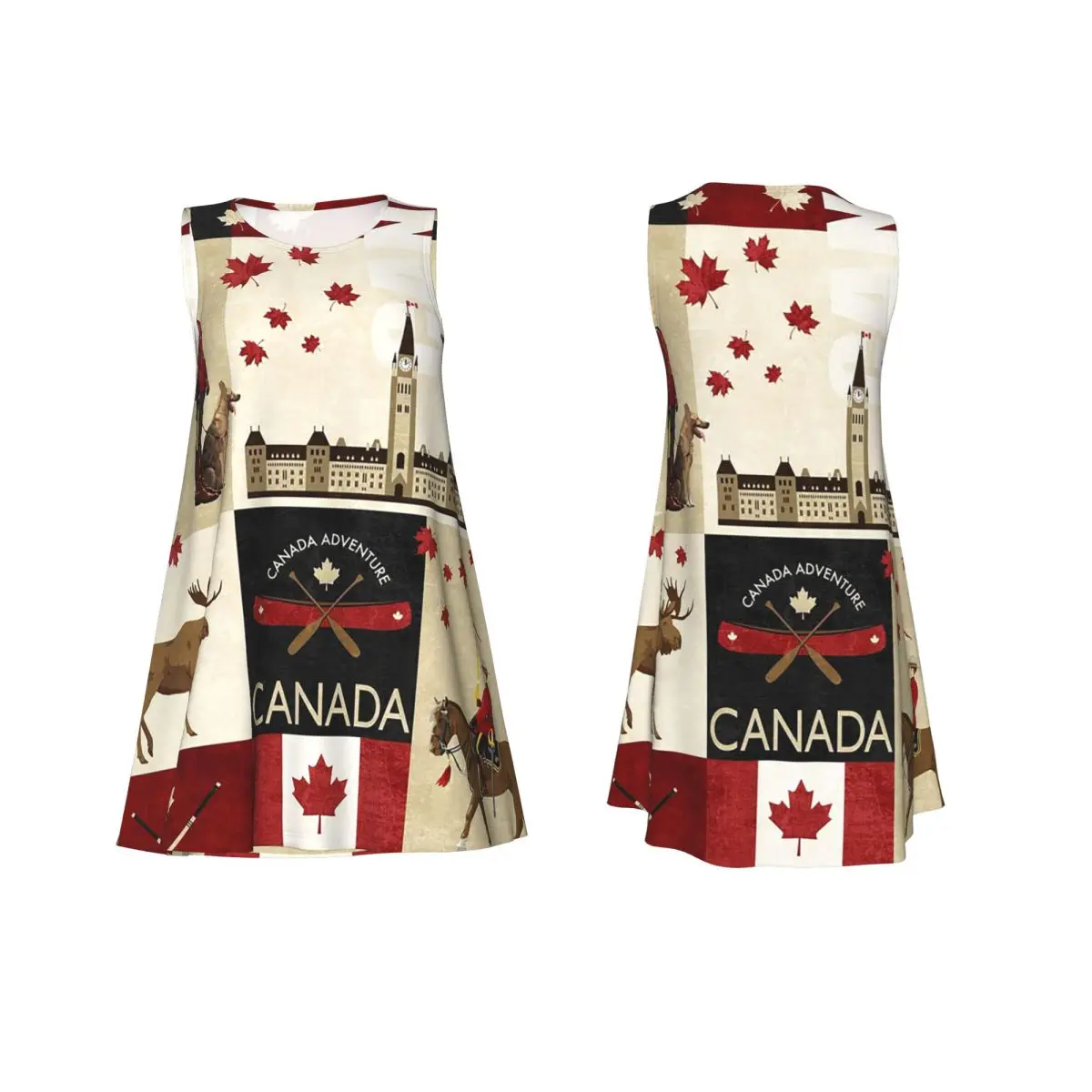 Canada Flag National Culture Summer Women's Short Sleeve Dress Elegant Sleeveless Round Neck Loose Dresses Street Robe
Canada Flag National Culture Summer Women's Short Sleeve Dress Elegant Sleeveless Round Neck Loose Dresses Street Robe