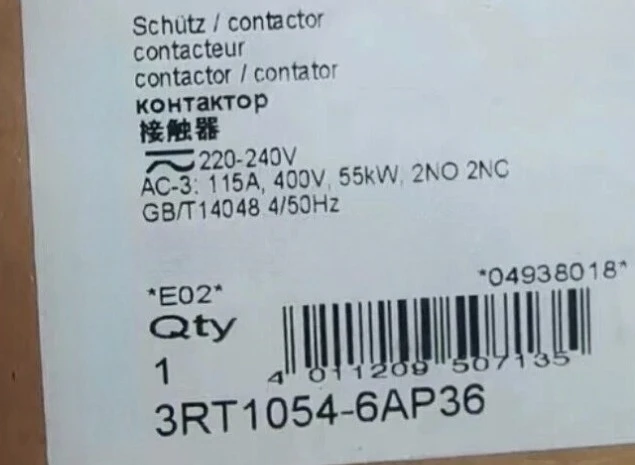 Совершенно новый оригинальный контактор 3RT1054-1AP36 3RT1054/1055/1056-6AP36 6AF36 6AB36 Быстрая доставка
Совершенно новый оригинальный контактор 3RT1054-1AP36 3RT1054/1055/1056-6AP36 6AF36 6AB36 Быстрая доставка