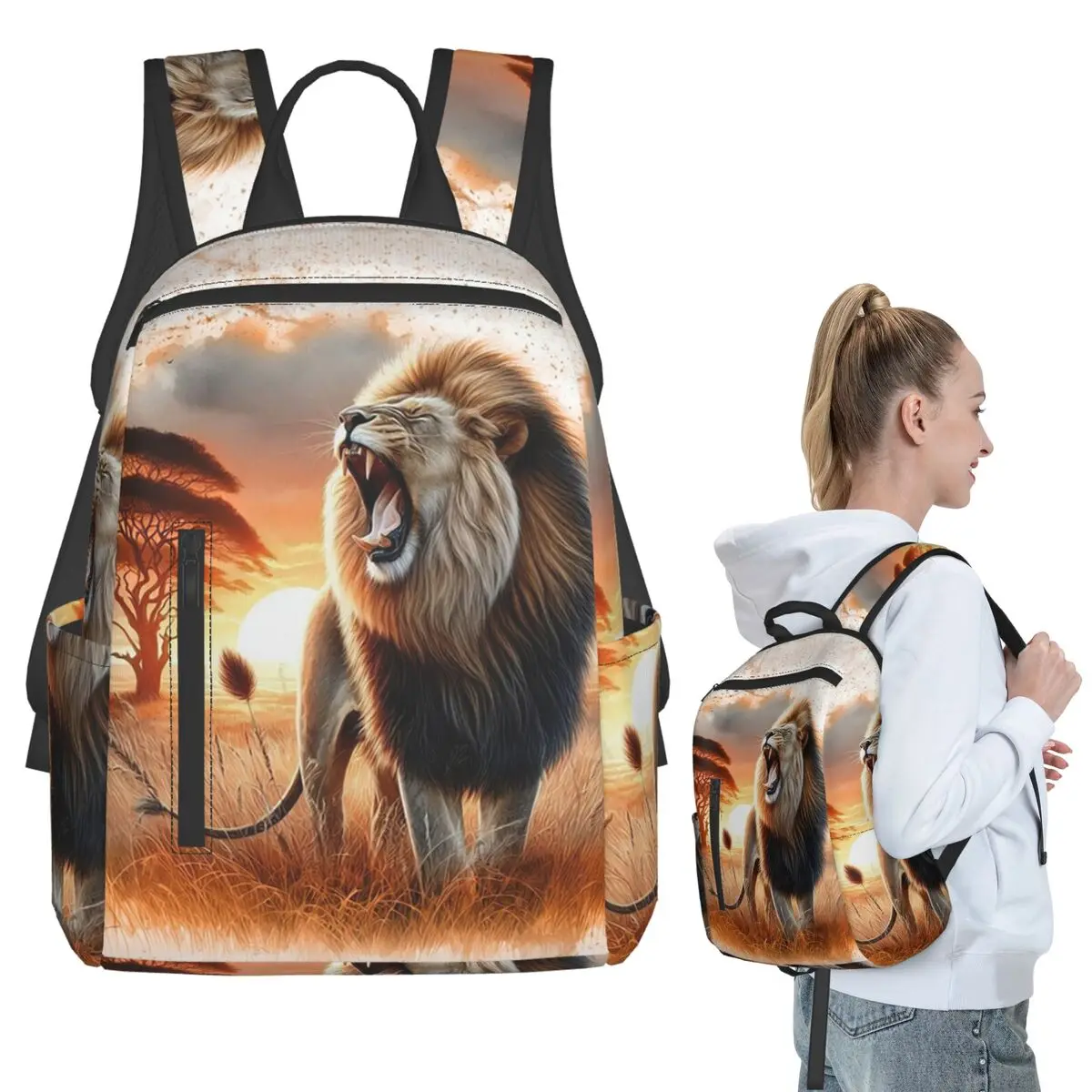 Fierce Beast Lion In African Grasslands Backpack Student BookBag Kids School Bag Computer Shoulder Bags Boys Girls
Fierce Beast Lion In African Grasslands Backpack Student BookBag Kids School Bag Computer Shoulder Bags Boys Girls