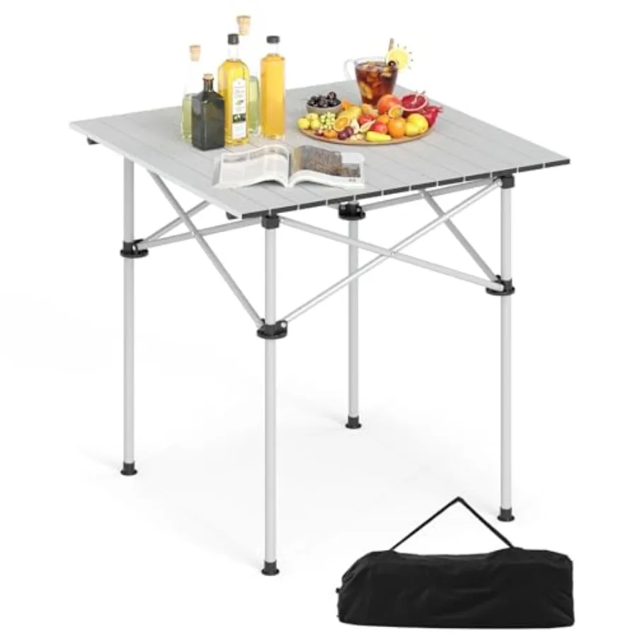 Folding Roll-up Camping Table, Outdoor Lightweight Aluminium Table for 4, Portable Square Table with Carry Bag for Picnic, Hiki
Folding Roll-up Camping Table, Outdoor Lightweight Aluminium Table for 4, Portable Square Table with Carry Bag for Picnic, Hiki