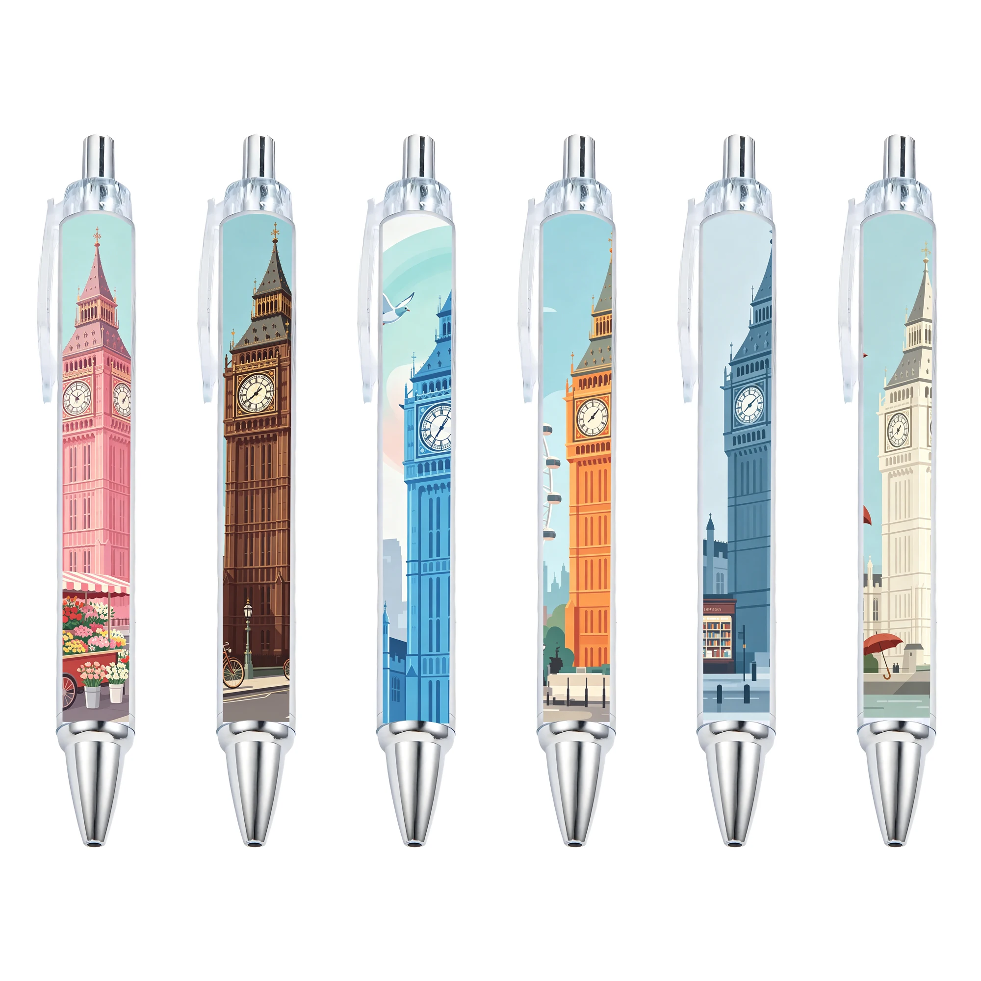 6pcs/12pcs Creative UK Big Ben Theme Ballpoint Pen London Landmark Press Pen Student Writing Gift Pen Style Random
6pcs/12pcs Creative UK Big Ben Theme Ballpoint Pen London Landmark Press Pen Student Writing Gift Pen Style Random