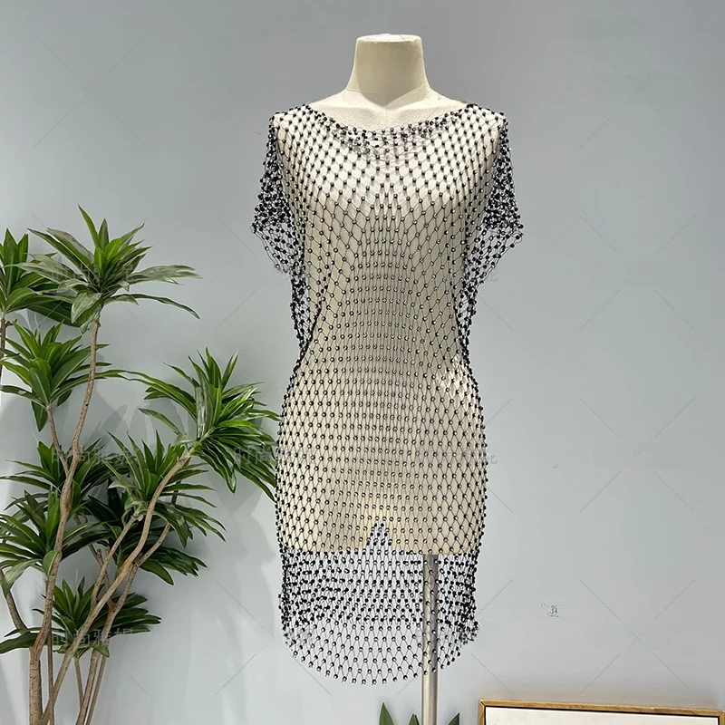 Модная женская эластичная сетчатая пляжная одежда Yanie See-tough с бриллиантовой отделкой и элегантным дизайном
Модная женская эластичная сетчатая пляжная одежда Yanie See-tough с бриллиантовой отделкой и элегантным дизайном