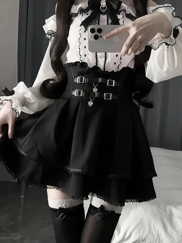 Slimming Japanese Style College Fashion Set Women's Long Sleeve Shirt High Waist Skirt Two Piece Suit Autumn White Color
Slimming Japanese Style College Fashion Set Women's Long Sleeve Shirt High Waist Skirt Two Piece Suit Autumn White Color