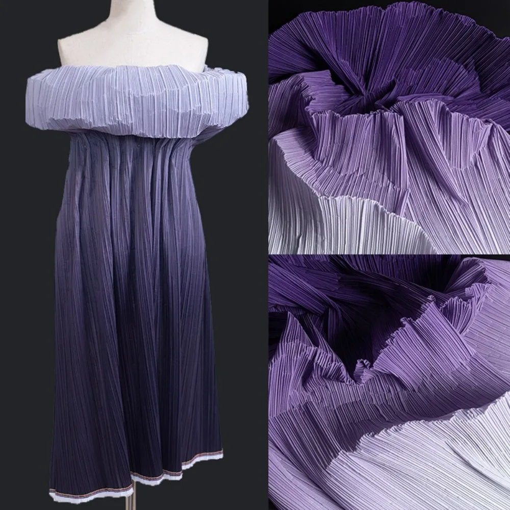 Fashion DIY Pleated Fabric Handmade Polyester Crinkle Fabric Gradient Hundred Fold Texture Folding Shape Fabric Dresses Sewing
Fashion DIY Pleated Fabric Handmade Polyester Crinkle Fabric Gradient Hundred Fold Texture Folding Shape Fabric Dresses Sewing