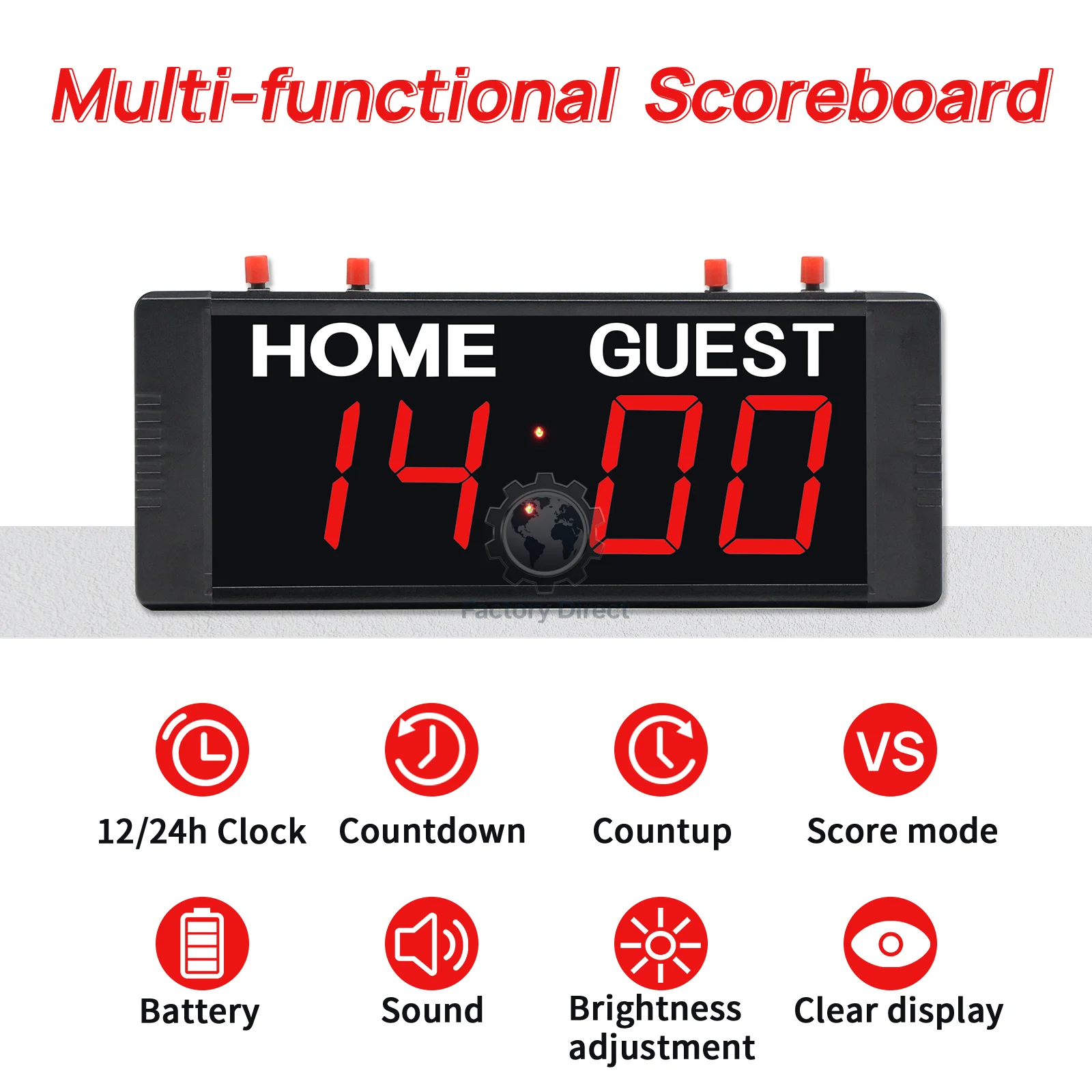 HOT Multifunction Mini LED Digital Scoreboard Rechargeable Battery Button Control HOME GUEST Score Keeper Board
HOT Multifunction Mini LED Digital Scoreboard Rechargeable Battery Button Control HOME GUEST Score Keeper Board