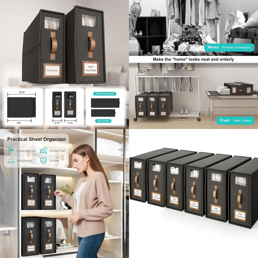 Набор из 6 органайзеров для постельного белья Cal King с ручкой, коробка для хранения постельного белья, черный чехол для одеяла объемом 5,2 галлона
Набор из 6 органайзеров для постельного белья Cal King с ручкой, коробка для хранения постельного белья, черный чехол для одеяла объемом 5,2 галлона