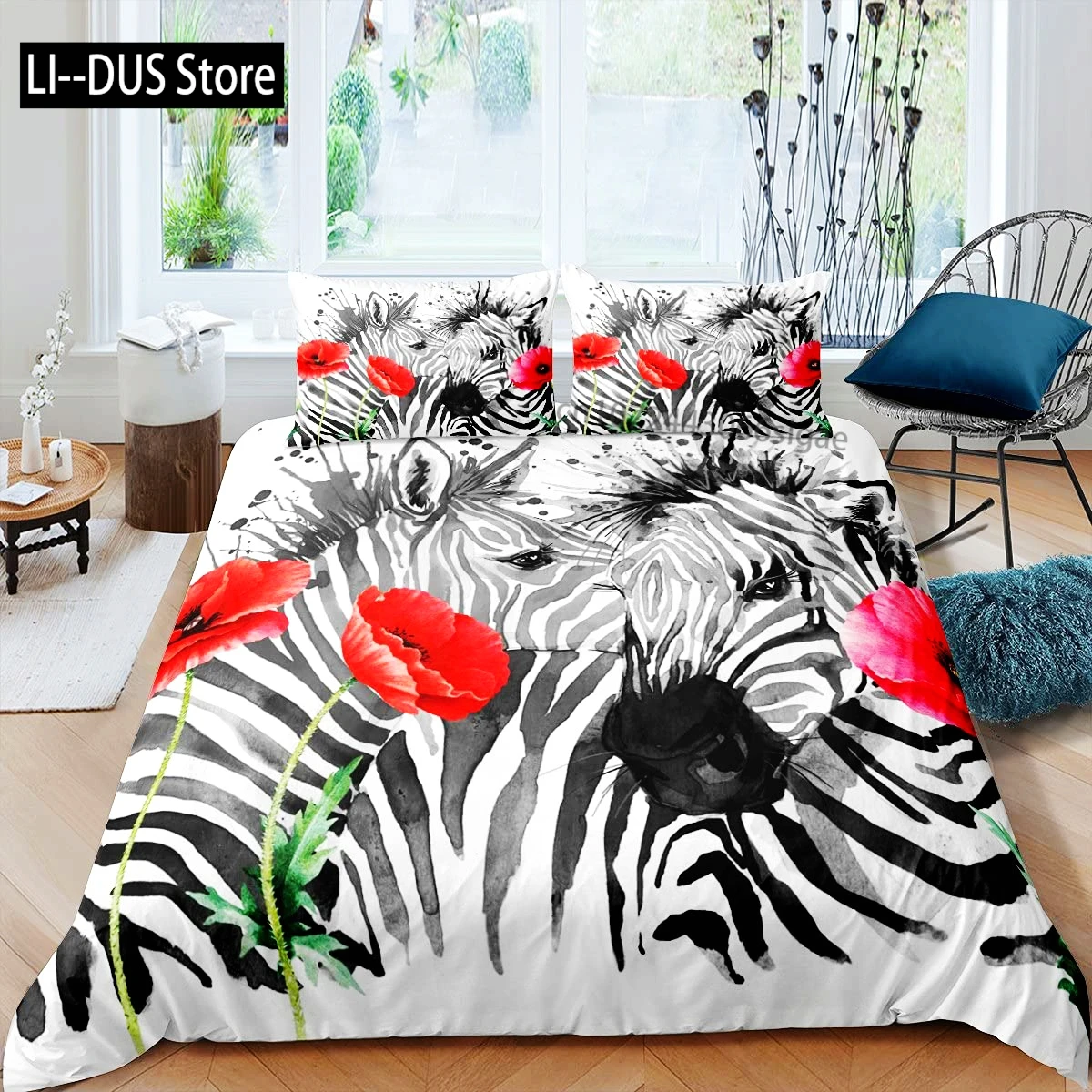 Zebra Print Bedding Set, Striped Zebra Animal Print Decorative Quilted 3 Piece Comforter Cover with 2 Pillow Shams, King Size
Zebra Print Bedding Set, Striped Zebra Animal Print Decorative Quilted 3 Piece Comforter Cover with 2 Pillow Shams, King Size