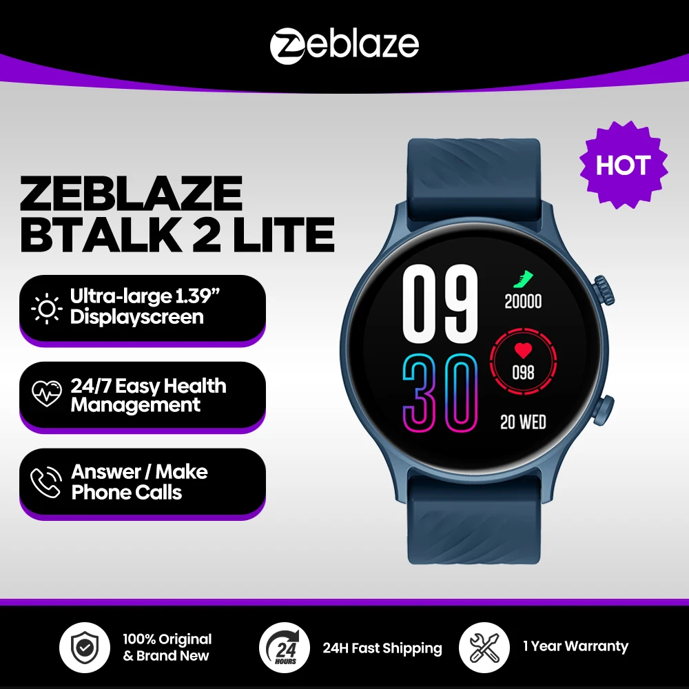 Новые умные часы Zeblaze Btalk 2 Lite с голосовым вызовом, большой 1,39-дюймовый IPS-дисплей, 100 спортивных режимов, умные часы для мониторинга здоровья
Новые умные часы Zeblaze Btalk 2 Lite с голосовым вызовом, большой 1,39-дюймовый IPS-дисплей, 100 спортивных режимов, умные часы для мониторинга здоровья
