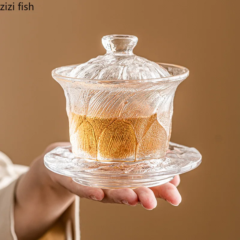 Crystal Glass cup Covered Bowl Transparent Teacup Tea Bowl with Lid Kung Fu Teas Accessories Tea Brewing Utensils Water Cup Mug
Crystal Glass cup Covered Bowl Transparent Teacup Tea Bowl with Lid Kung Fu Teas Accessories Tea Brewing Utensils Water Cup Mug