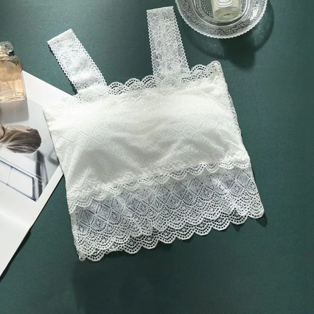 Sweet Mesh Hollow Lace Crop Top Thin Anti-glare Lace Flower Vest Top Undershirt Underwear Camisole Bra with Pad Lady
Sweet Mesh Hollow Lace Crop Top Thin Anti-glare Lace Flower Vest Top Undershirt Underwear Camisole Bra with Pad Lady