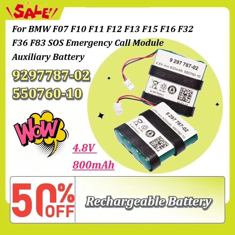 9297787-02 550760-10 4.8V 800mAh Ni-MH Battery for BMW F07 F10 F11 F12 F13 F15 F16 F32 F36 SOS Emergency Call Module Aux Battery
9297787-02 550760-10 4.8V 800mAh Ni-MH Battery for BMW F07 F10 F11 F12 F13 F15 F16 F32 F36 SOS Emergency Call Module Aux Battery