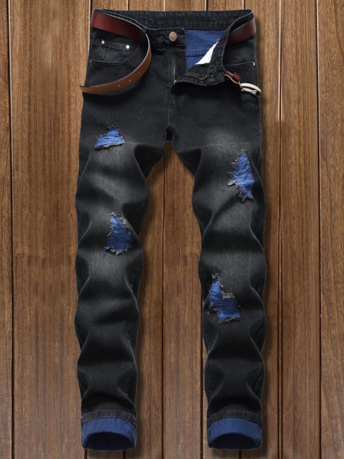 Trendy Ripped Straight Leg Jeans Men's Casual Slim Fit Long Pants Versatile Dant Bulun Brand Jeans Cotton Polyester Blend
Trendy Ripped Straight Leg Jeans Men's Casual Slim Fit Long Pants Versatile Dant Bulun Brand Jeans Cotton Polyester Blend