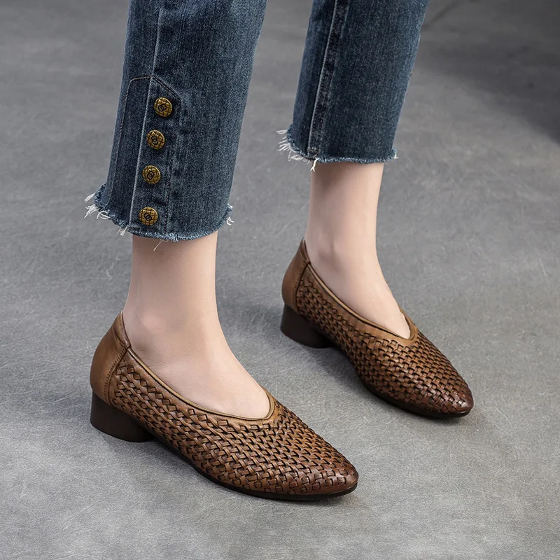 Premium Genuine Leather Weave Women Flats 2025 Spring Summer Flat Shoes Woman Breathable Sandals Comfort Casual Shoes
Premium Genuine Leather Weave Women Flats 2025 Spring Summer Flat Shoes Woman Breathable Sandals Comfort Casual Shoes