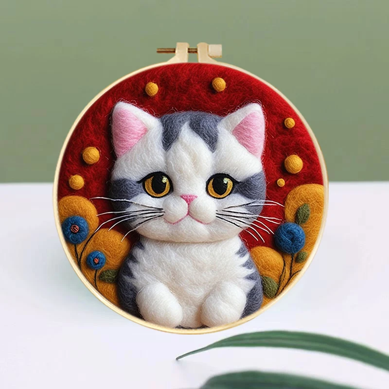Diy Wool Felting Painting With Embroidery Cute Cat Animal Handmade Felting Painting Set For Adult Diy Handicraft
Diy Wool Felting Painting With Embroidery Cute Cat Animal Handmade Felting Painting Set For Adult Diy Handicraft