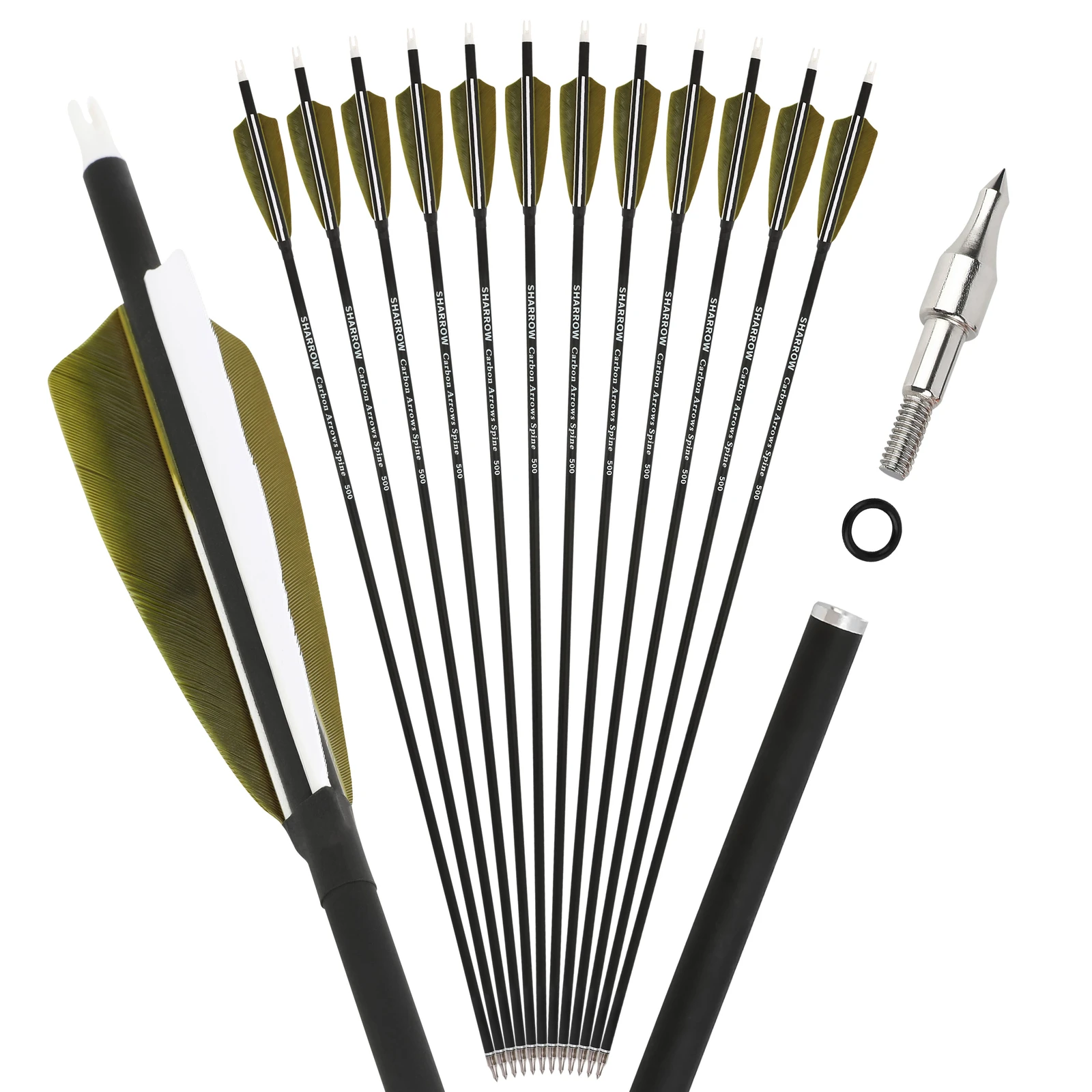 12pcs Carbon Arrow 30 Inch Spine500 100 Grain Threaded Arrow Points for Archery Bow Outdoor Shooting Target Practice Hunting
12pcs Carbon Arrow 30 Inch Spine500 100 Grain Threaded Arrow Points for Archery Bow Outdoor Shooting Target Practice Hunting