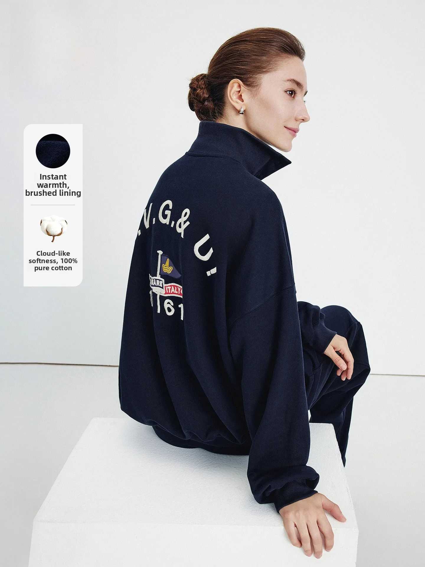Navigare Women's Pure Cotton f Open Collar Sweatirt Spring 2026 Loose Fit Hoodie Korean Sle Long Sve Color
Navigare Women's Pure Cotton f Open Collar Sweatirt Spring 2026 Loose Fit Hoodie Korean Sle Long Sve Color