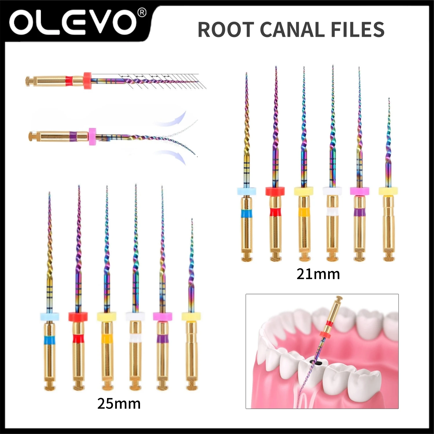 Dental Rotary Rainbow Files Thermal Activation Root Canal Files Super Endodontic File Autoclavable Dentist Treatment Accessories
Dental Rotary Rainbow Files Thermal Activation Root Canal Files Super Endodontic File Autoclavable Dentist Treatment Accessories