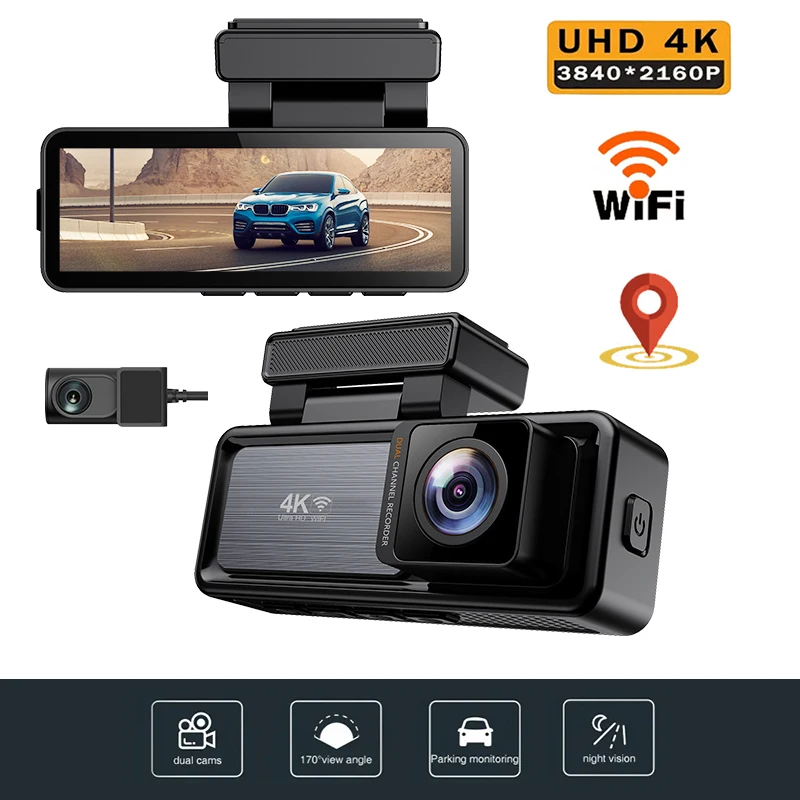 3-дюймовый видеорегистратор 4K с двумя объективами, видеозапись, WIFI, GPS, вид сзади, автозад, парковка, удаленный автомобильный видеорегистратор, камера
3-дюймовый видеорегистратор 4K с двумя объективами, видеозапись, WIFI, GPS, вид сзади, автозад, парковка, удаленный автомобильный видеорегистратор, камера