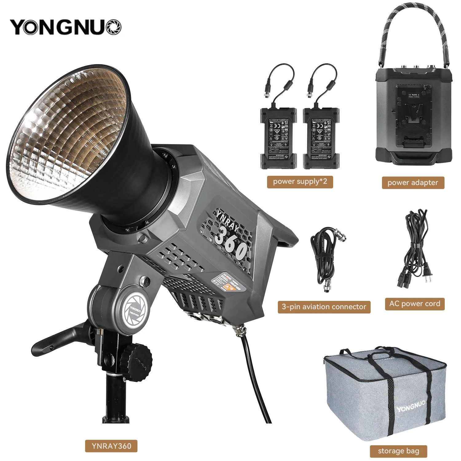 YONGNUO YNRAY360 360W COB Outdoor LED Video Light Bowens Mount Studio Lamp with Storage Bag Power Supply Adapter For photography
YONGNUO YNRAY360 360W COB Outdoor LED Video Light Bowens Mount Studio Lamp with Storage Bag Power Supply Adapter For photography