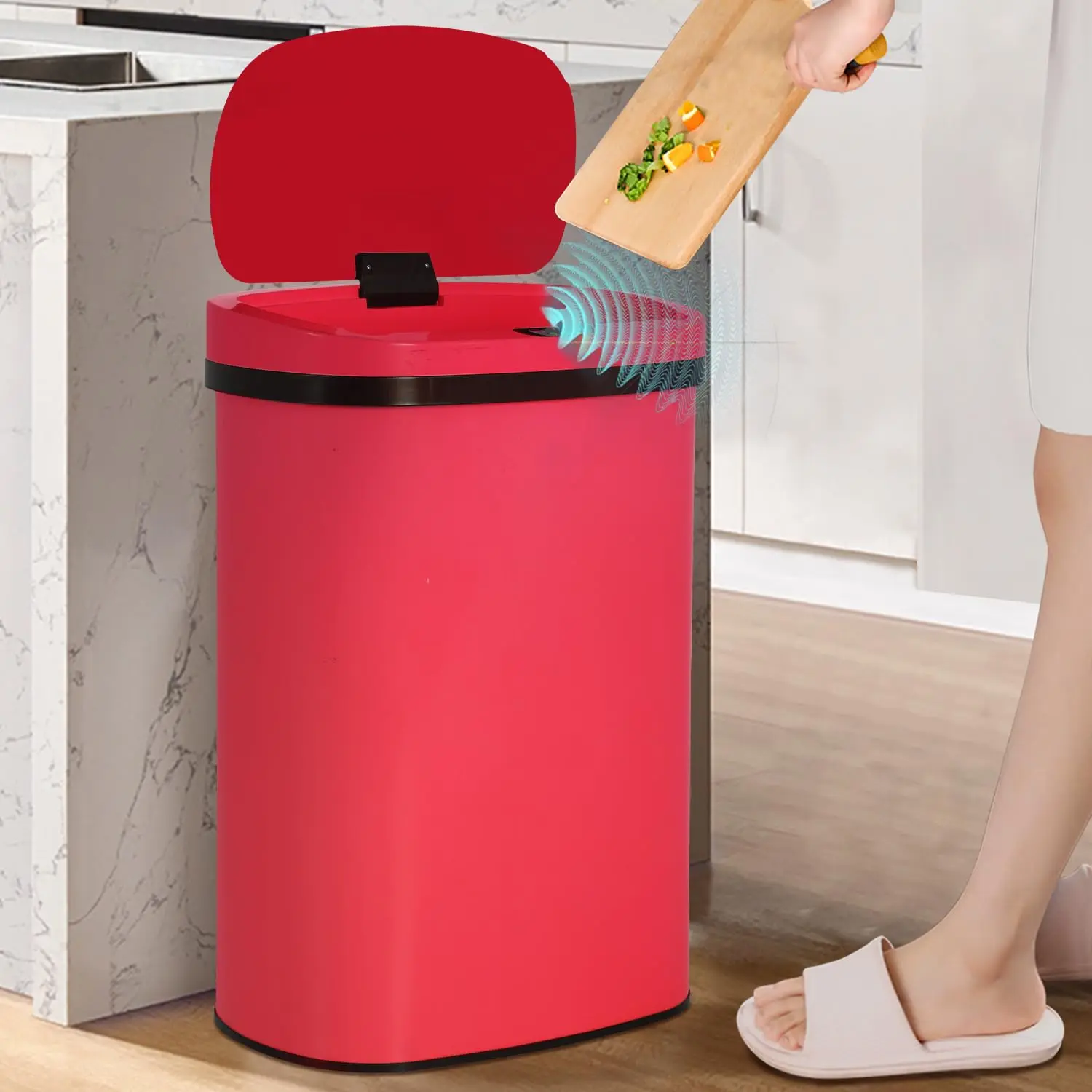 Kitchen Trash Can, Stainless Steel Motion Sensor Trash Can Automatic Trash Cans Touchless Garbage Can with Lid
Kitchen Trash Can, Stainless Steel Motion Sensor Trash Can Automatic Trash Cans Touchless Garbage Can with Lid