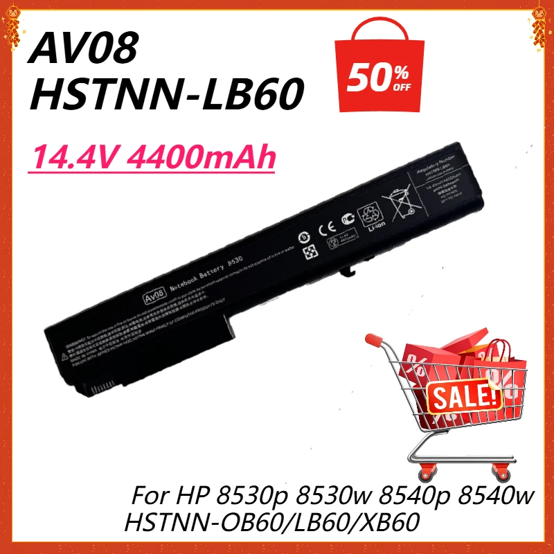 AV08 HSTNN-LB60 Laptop Battery for HP EliteBook 8530p 8530w 8540p 8540w HSTNN-OB60 HSTNN-XB60/LB60 14.4V 4400mAh Bateria
AV08 HSTNN-LB60 Laptop Battery for HP EliteBook 8530p 8530w 8540p 8540w HSTNN-OB60 HSTNN-XB60/LB60 14.4V 4400mAh Bateria