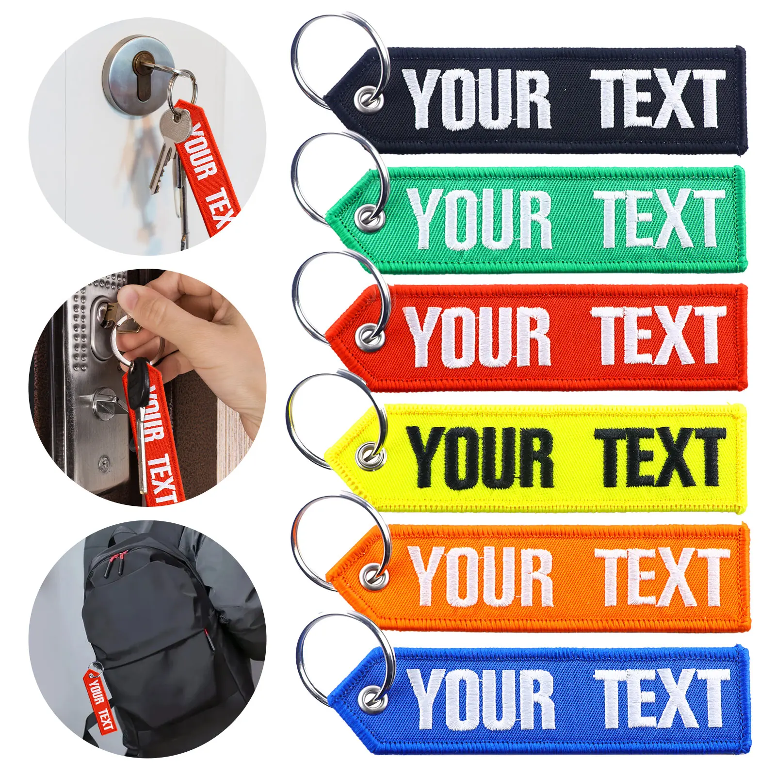 Personalized Keychain, Customize Text Tag Double Sided Embroidery for Motorcycles Cars ATV Scooters
Personalized Keychain, Customize Text Tag Double Sided Embroidery for Motorcycles Cars ATV Scooters