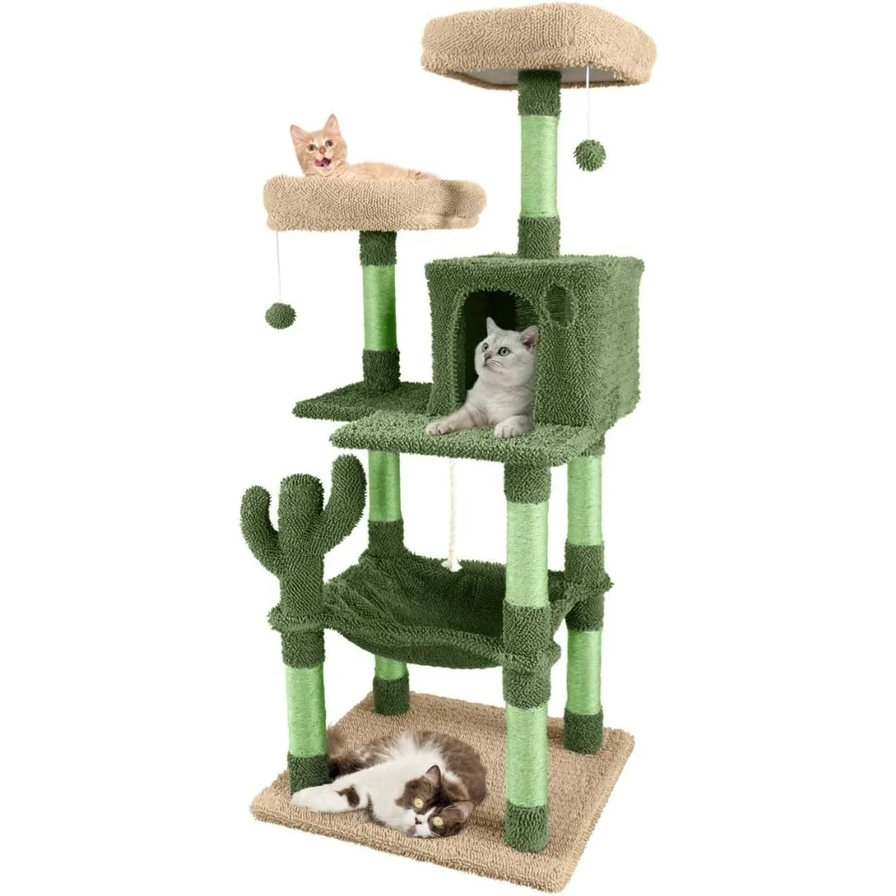 CAPHAUS Cactus Cat Tree for Indoor Cats, Cute 58-Inch Cat Climbing Play Tower with Top Perch for Large Cats Kittens, Multi-Level
CAPHAUS Cactus Cat Tree for Indoor Cats, Cute 58-Inch Cat Climbing Play Tower with Top Perch for Large Cats Kittens, Multi-Level