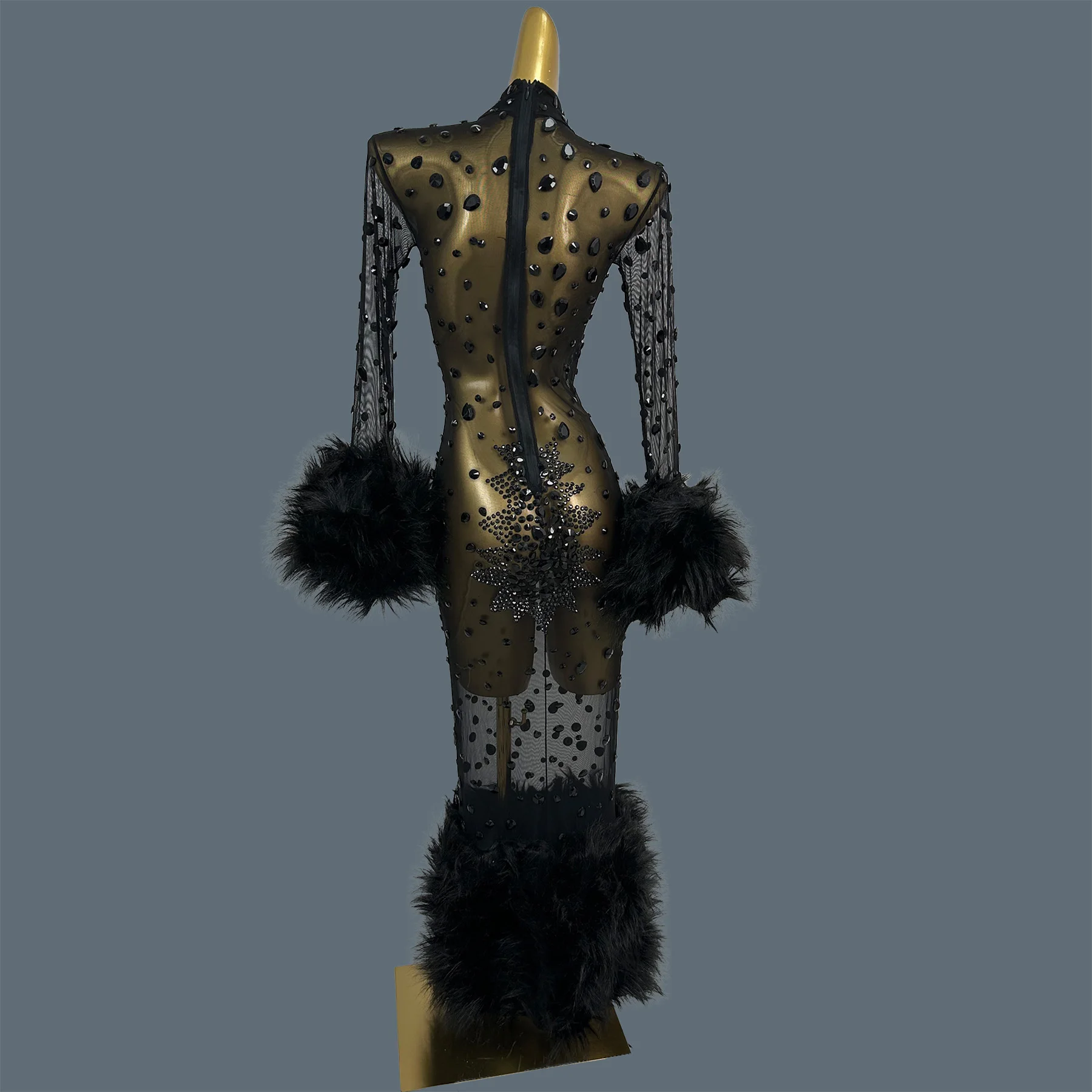 Sexy See Through Mesh Fluffy Cocktail Dress Elegant Club Long Sleeves Event Party Sparkly Rhinestone Transparent Outfit Guibin
Sexy See Through Mesh Fluffy Cocktail Dress Elegant Club Long Sleeves Event Party Sparkly Rhinestone Transparent Outfit Guibin
