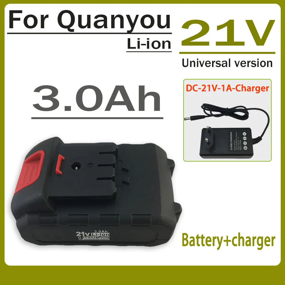 21V 3000mAH lithium battery for Quanyou cutting machines, electric drills and other tools, compatible with power tools
21V 3000mAH lithium battery for Quanyou cutting machines, electric drills and other tools, compatible with power tools