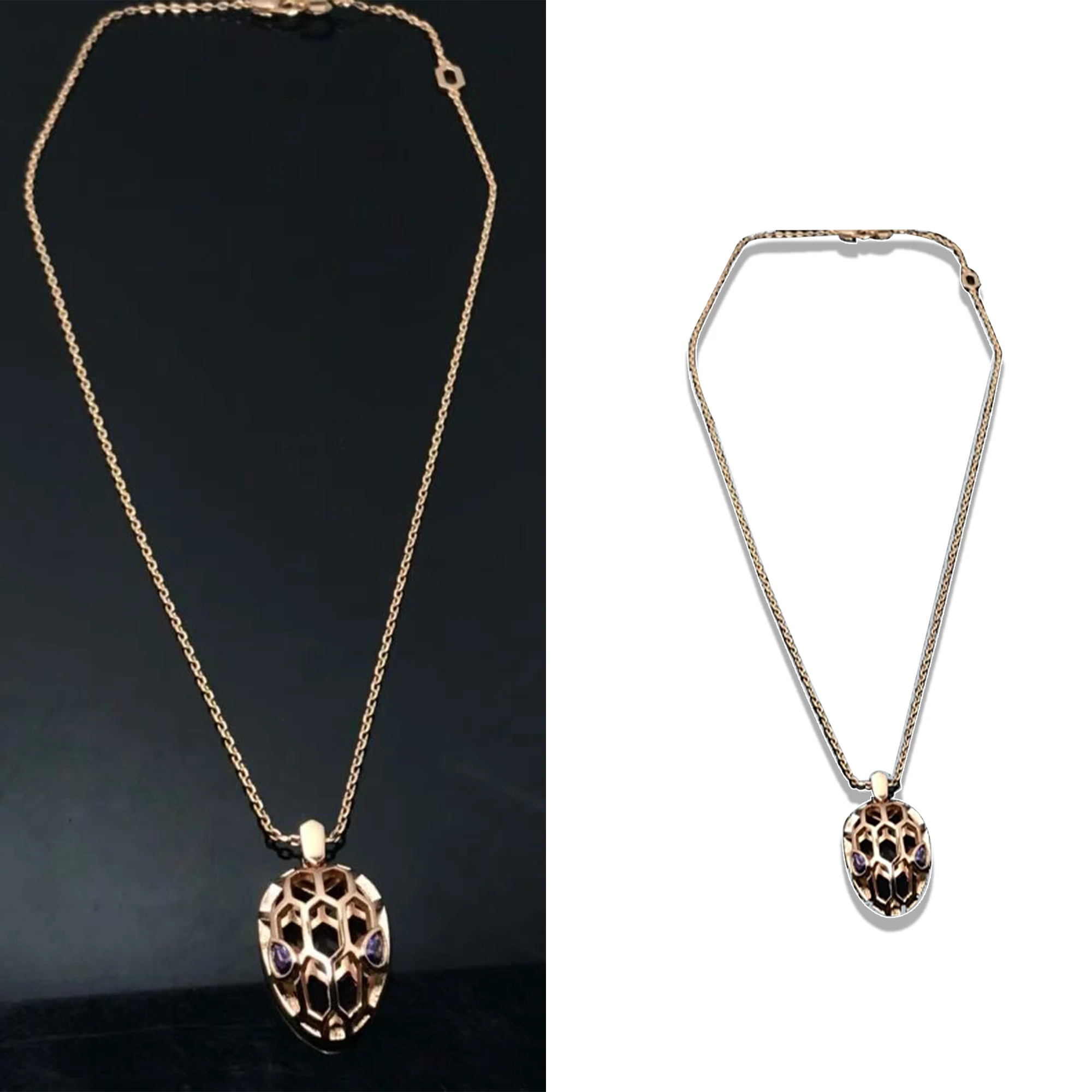 Hollow snake head pendant necklace, pure silver S925 temperament smooth diamond necklace, Serpenti series holiday gift
Hollow snake head pendant necklace, pure silver S925 temperament smooth diamond necklace, Serpenti series holiday gift