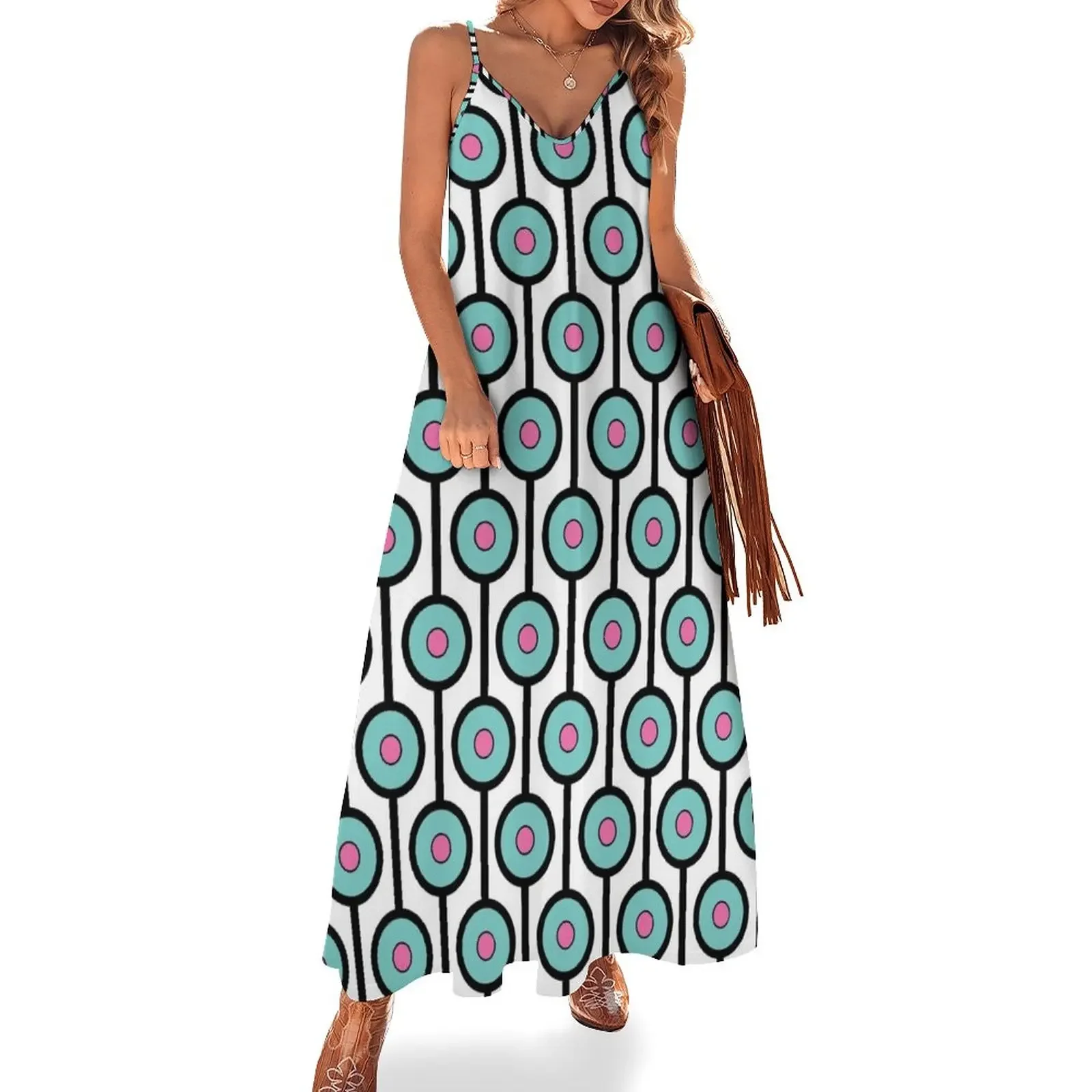 Retro 1970's Bohemian Style Seventies Vintage Pattern Sleeveless Dress chic and elegant woman dress summer dress korean women
Retro 1970's Bohemian Style Seventies Vintage Pattern Sleeveless Dress chic and elegant woman dress summer dress korean women