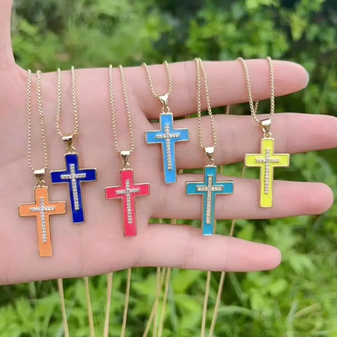 5PCS, Classic Enamel Cross Shiny Crystal Pendant Necklace Women Retro Religious Jewelry Wedding Gifts
5PCS, Classic Enamel Cross Shiny Crystal Pendant Necklace Women Retro Religious Jewelry Wedding Gifts