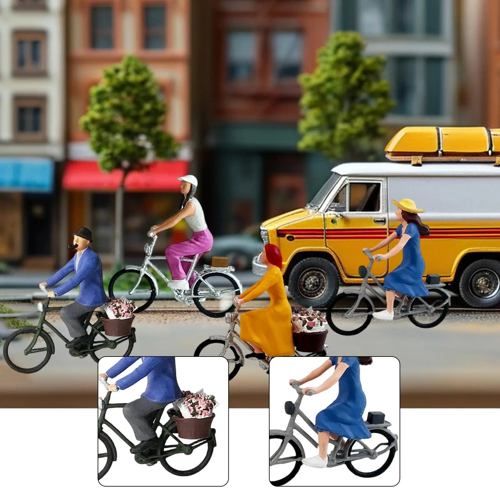 4 Pieces 1/87 Cyclist Figure Set,Stimulated Resin Fairy Garden Ornaments Bicycle Rider Model Biker Figurine,Miniature Character
4 Pieces 1/87 Cyclist Figure Set,Stimulated Resin Fairy Garden Ornaments Bicycle Rider Model Biker Figurine,Miniature Character