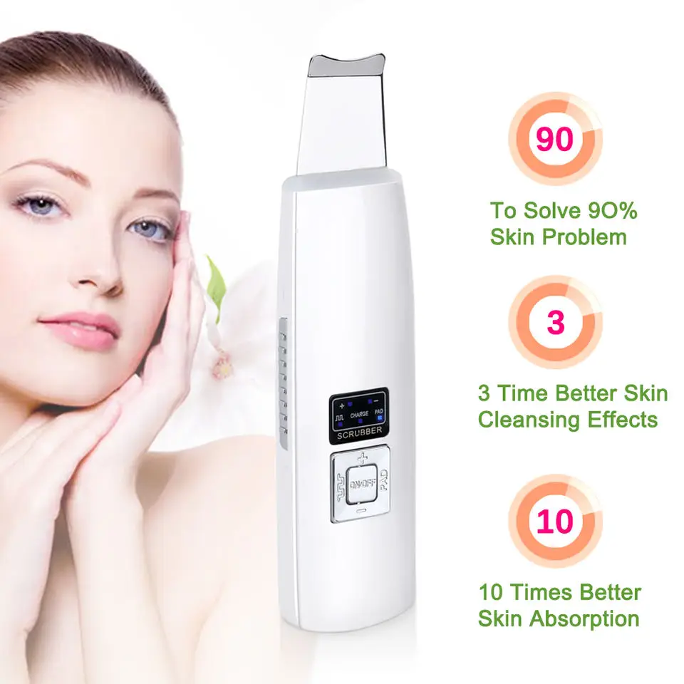 Ultrasonic Skin Scrubber Blackhead Remover Facial Cleanser Peeling Shovel Face Lifting Tool EMS Spatula Deep Cleansing
Ultrasonic Skin Scrubber Blackhead Remover Facial Cleanser Peeling Shovel Face Lifting Tool EMS Spatula Deep Cleansing