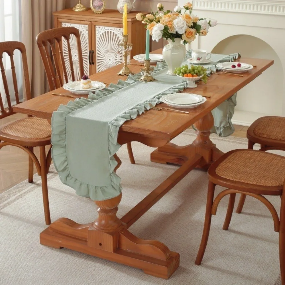 Rustic Style Ruffled Edge Table Runner Solid Color Rectangular Dinning Table Runner Anti Slip Washed Cotton Tables Cover
Rustic Style Ruffled Edge Table Runner Solid Color Rectangular Dinning Table Runner Anti Slip Washed Cotton Tables Cover