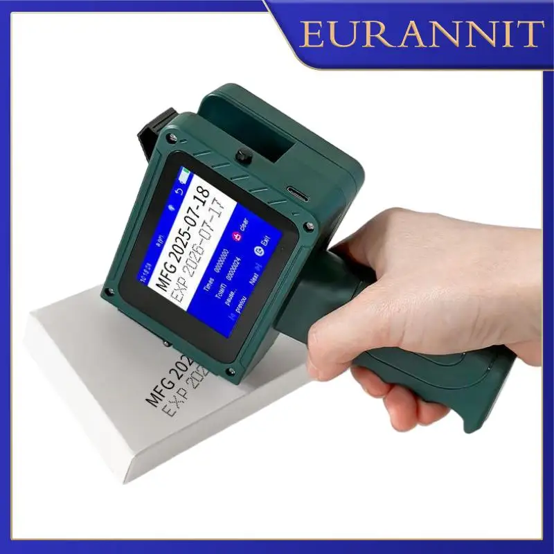 EURANNIT EC15 12.7mm Portable Handheld Inkjet Printer Portable Handheld Printer Image Text Logo QR Barcode Date Coding Machine